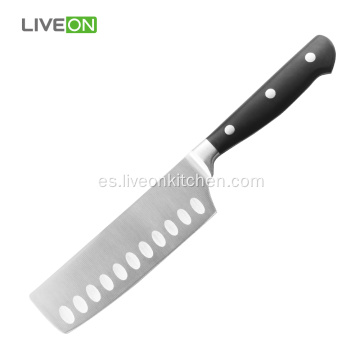 Cuchillo Santoku Nakiri con hoja de acero 420J2 de 5.5 pulgadas